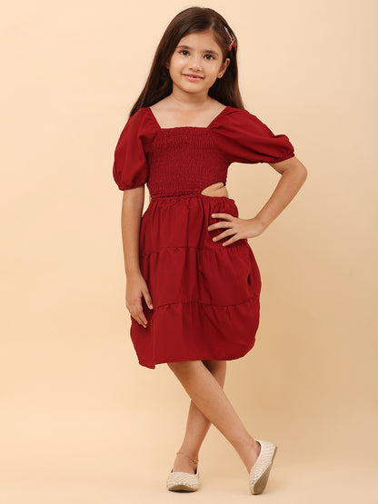 Scarlet Serenade: An Exquisite Smocked Dress