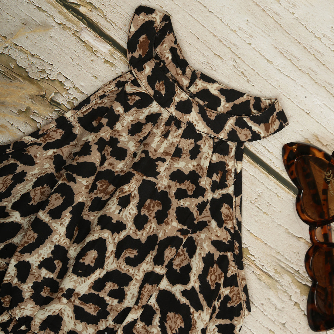 Roar into Summer: A Tiger-Print Frock for Little Girls