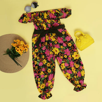 Tropical Paradise Off-Shoulder Jumpsuit