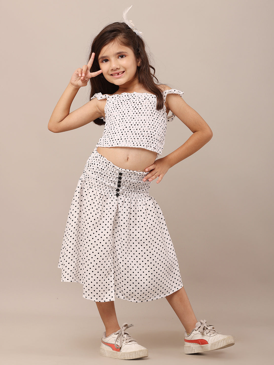 Vintage Vibes Polka Power Skirt & Top CoOrd Set