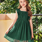 Girls' Flutter Sleeve Swiss Dot A-Line Dress