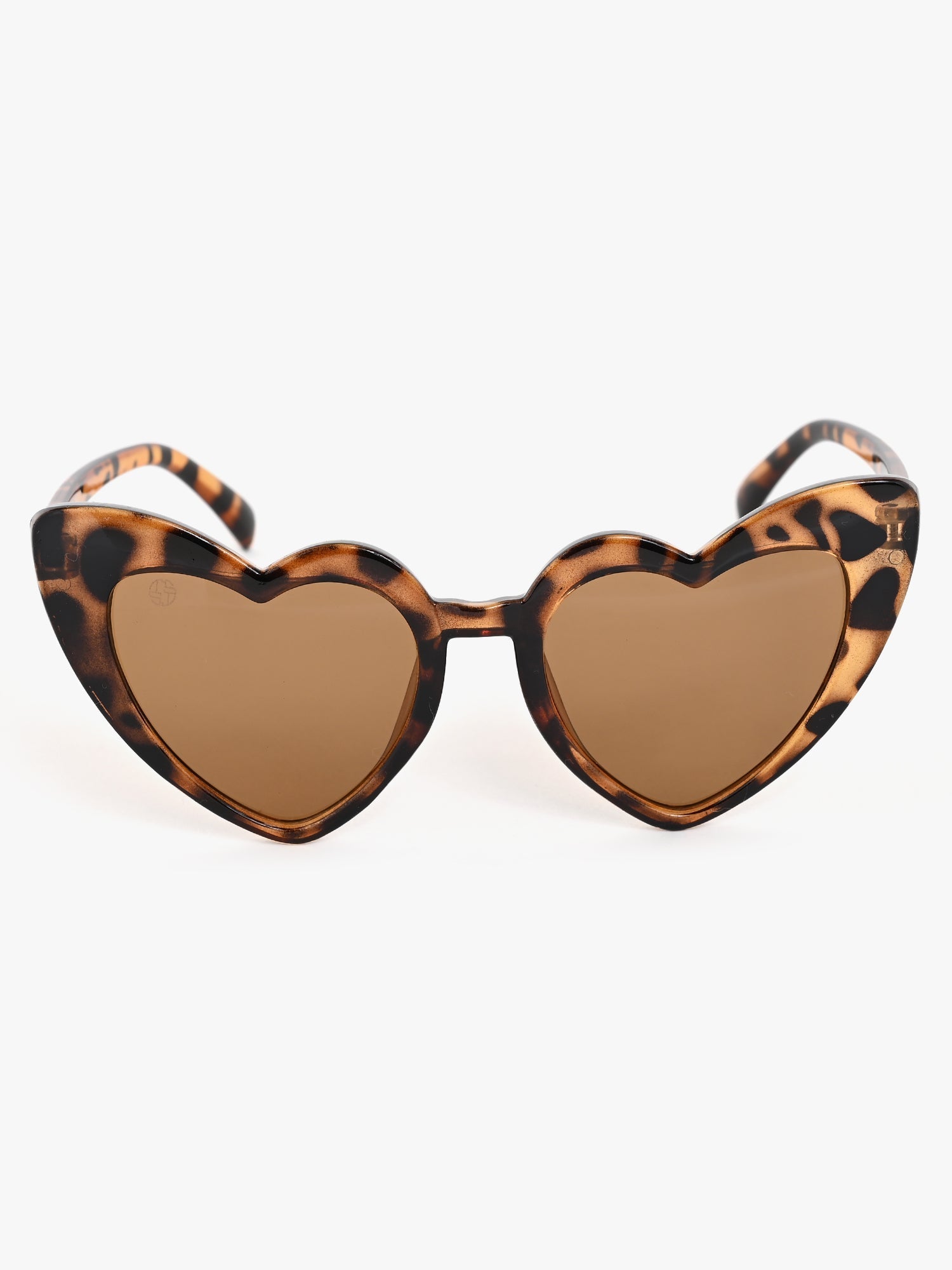 Heart sunglasses brown tiger print colour  kids 