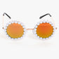 Pearl Round Sunglasses cute goggles and yellow lans colour