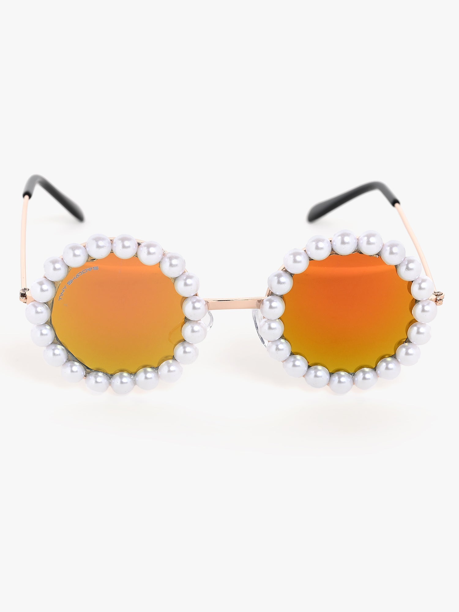 Pearl Round Sunglasses cute goggles and yellow lans colour