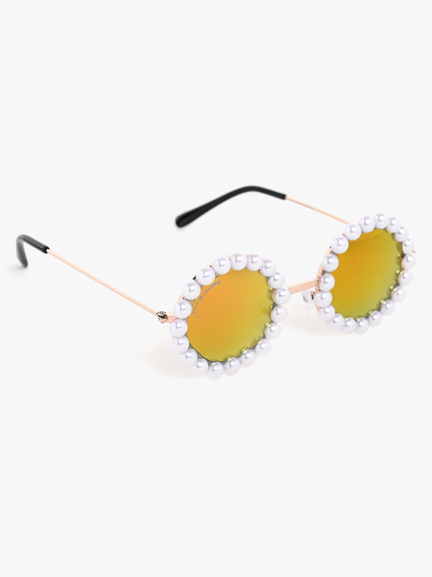 Pearl Round Sunglasses cute goggles and yellow lans colour 