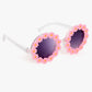 round floral frame sunglasses pink colour blue lans and beautiful design