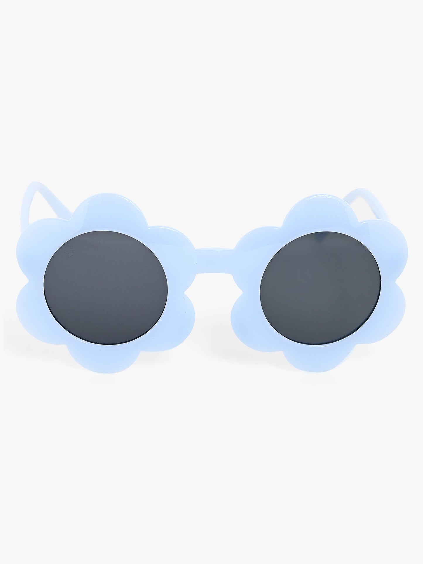 round flower frame sunglasses sea blue colour sunglasses and flower design  