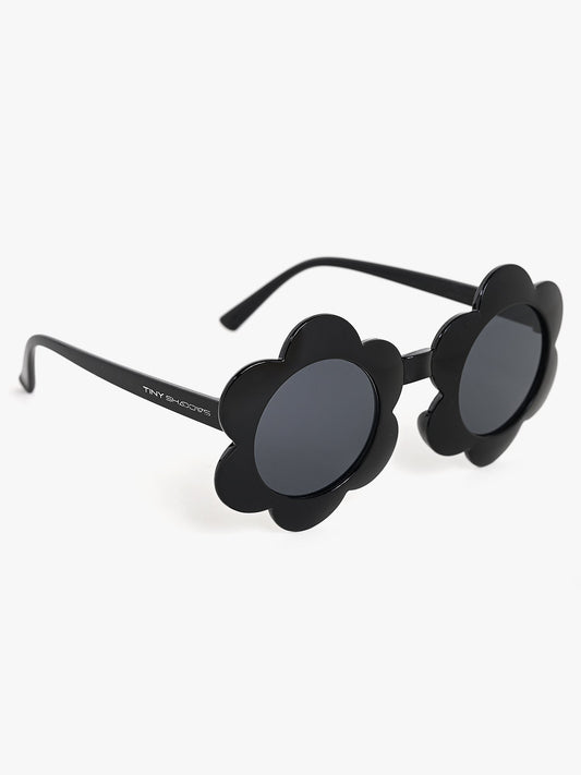 round flower frame goggles black colour sunglasses and beautiful design