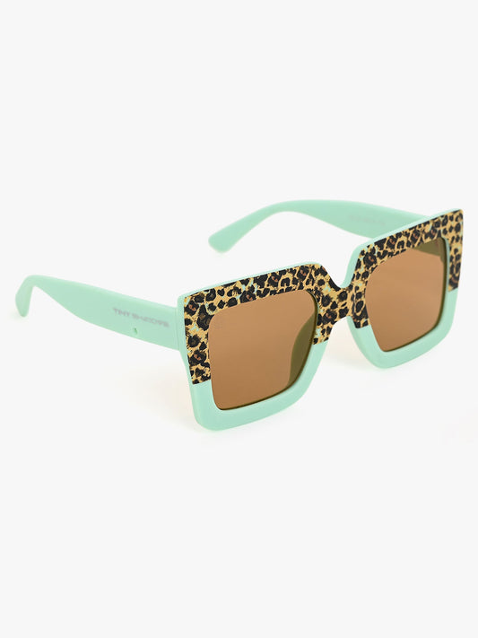 green Wayfarer sunglasses look kids sunglasses cute goggles tiger print