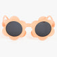 round flower frame sunglasses orange colour sunglasses and black colour lans