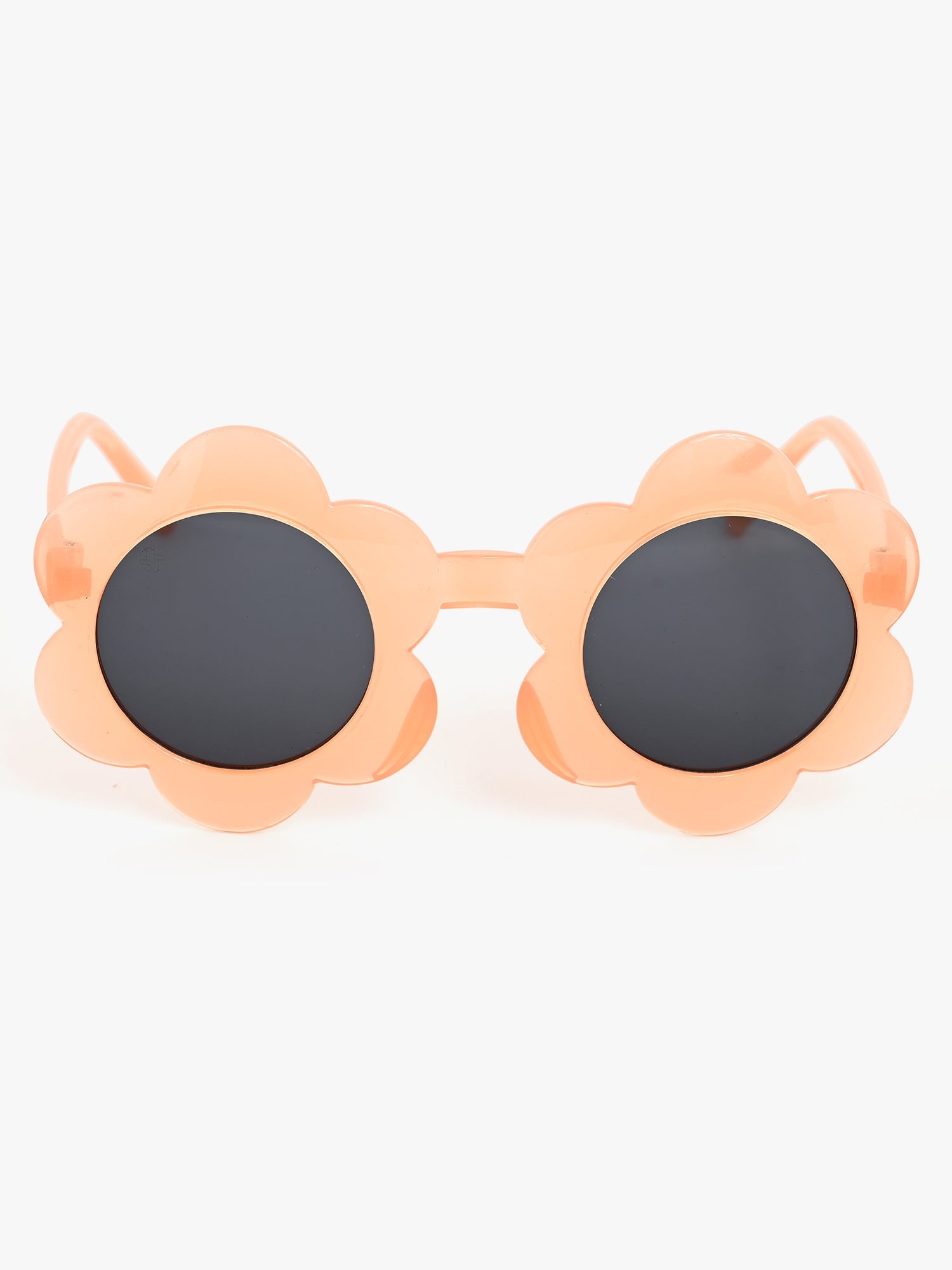 round flower frame sunglasses orange colour sunglasses and black colour lans