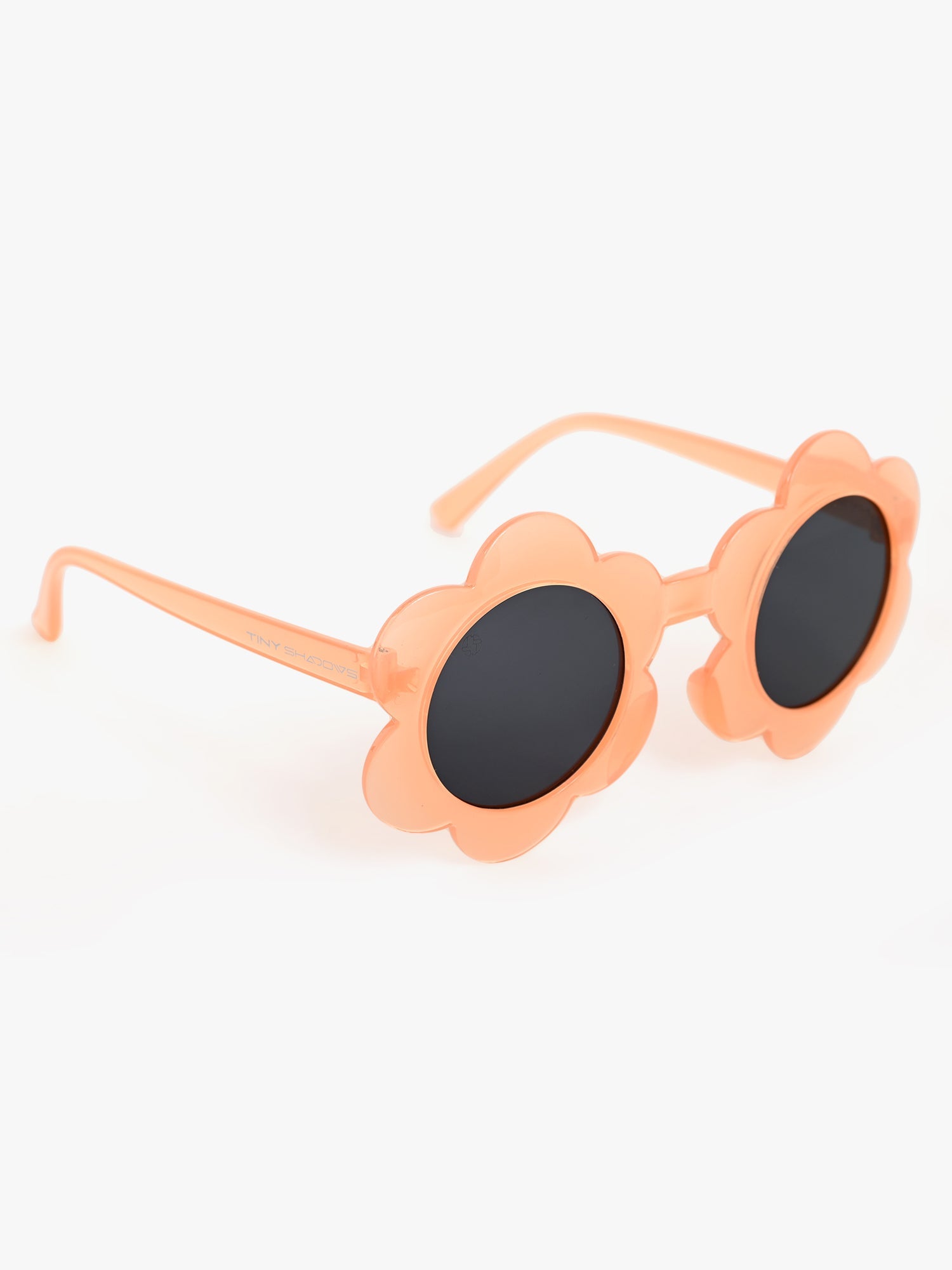 round flower frame sunglasses orange colour  sunglasses and black colour lans 