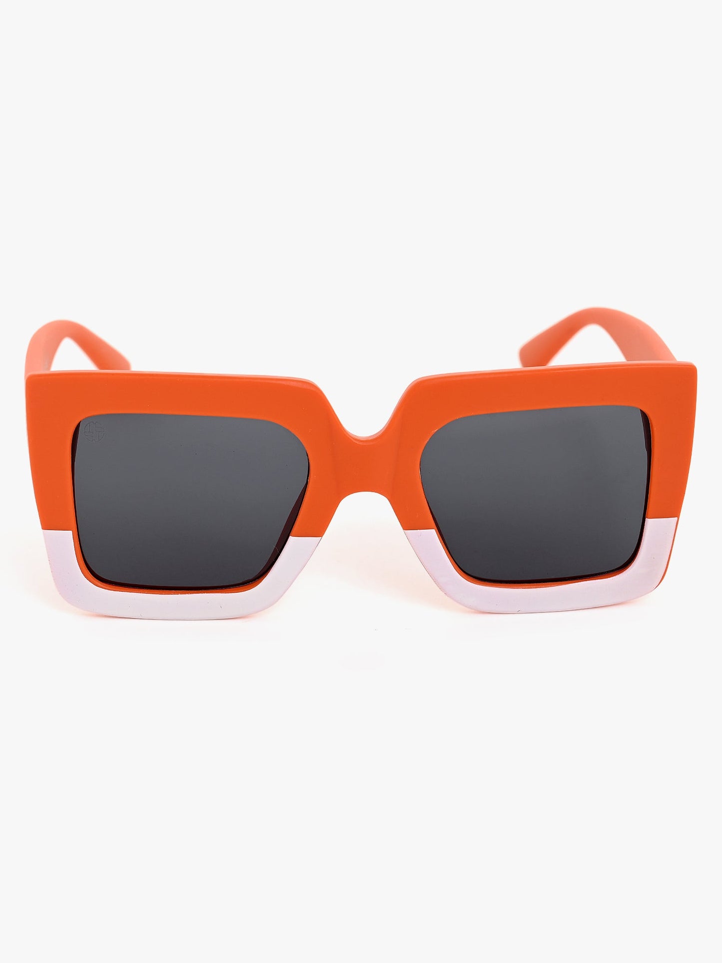 orange Wayfarer sunglasses look and kids goggles orange and white colour