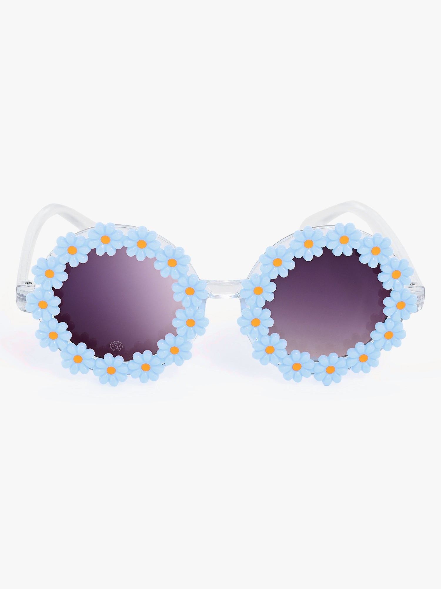 round floral frame sunglasses blue colour blue lans and beautiful design