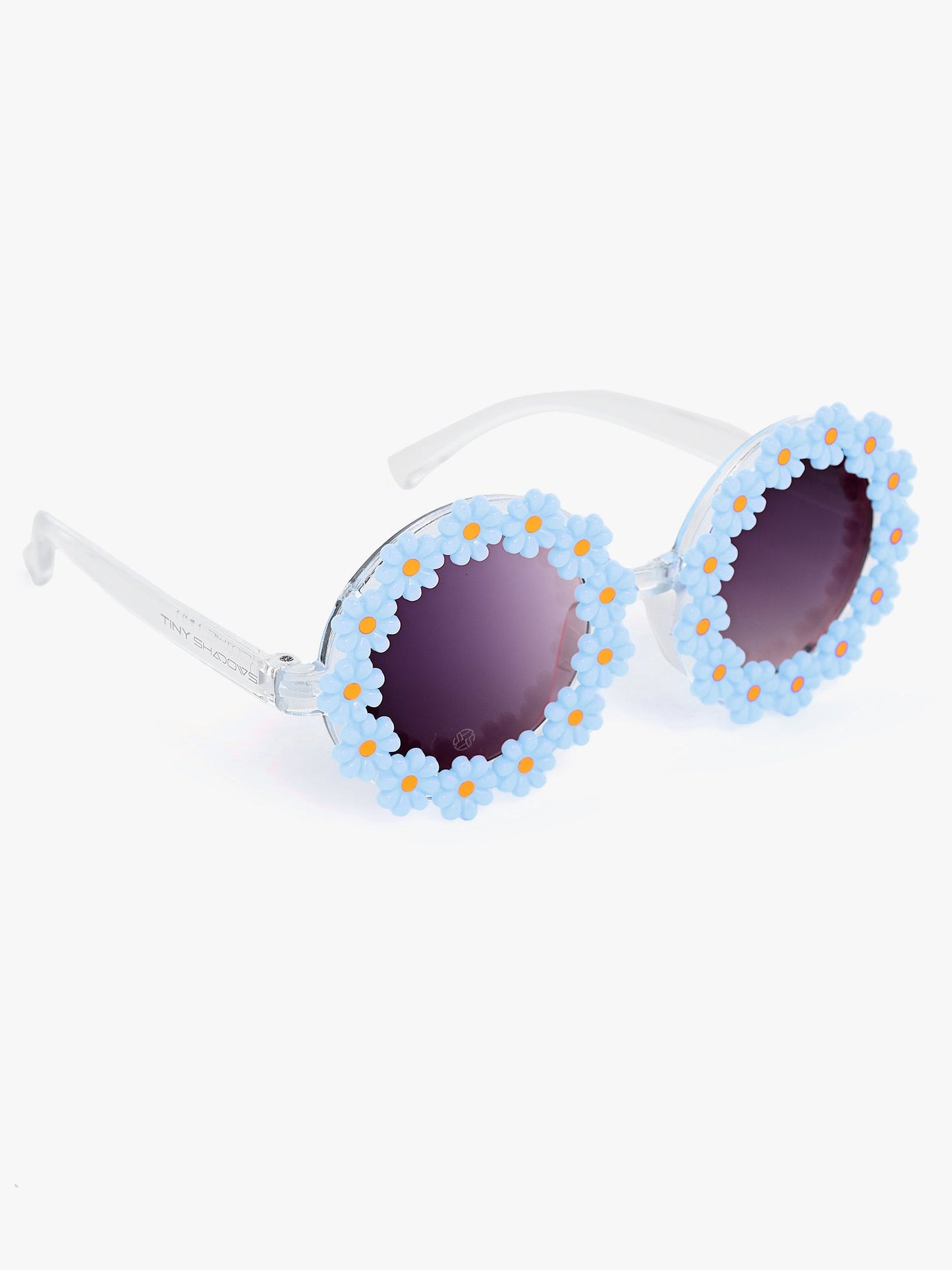 round floral frame sunglasses blue colour blue lans and beautiful design