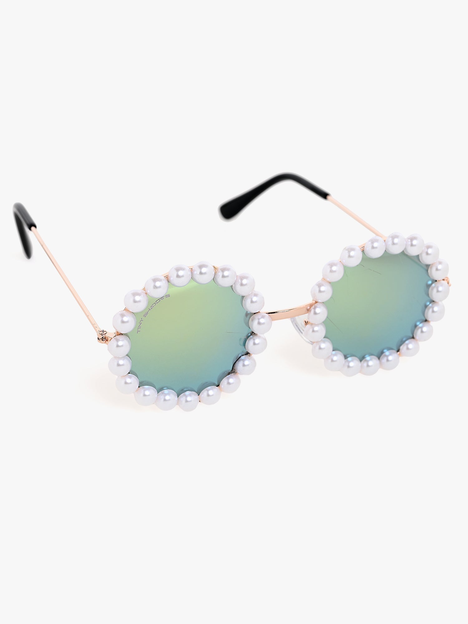 Pearl Round Sunglasses green colour goggles and cute sunglasses