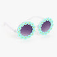 round floral frame sunglasses green colour blue lans and beautiful design 