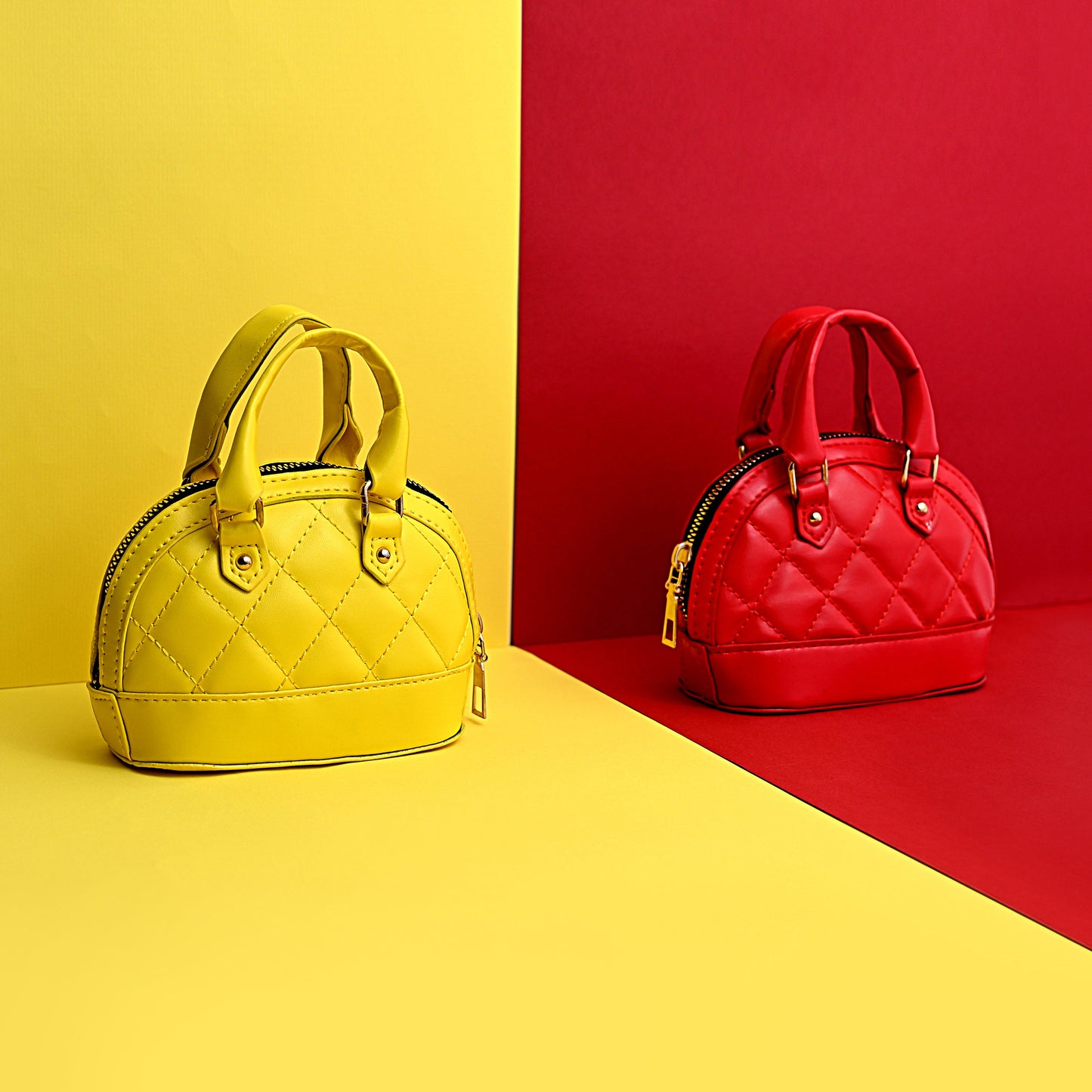 Branded Handbags red and yellow kids handbags 