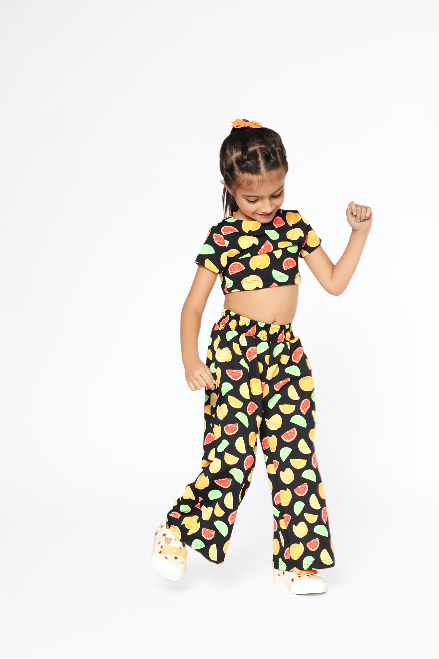 kids fruit colour dress and multi colour dress half sleeve top front 