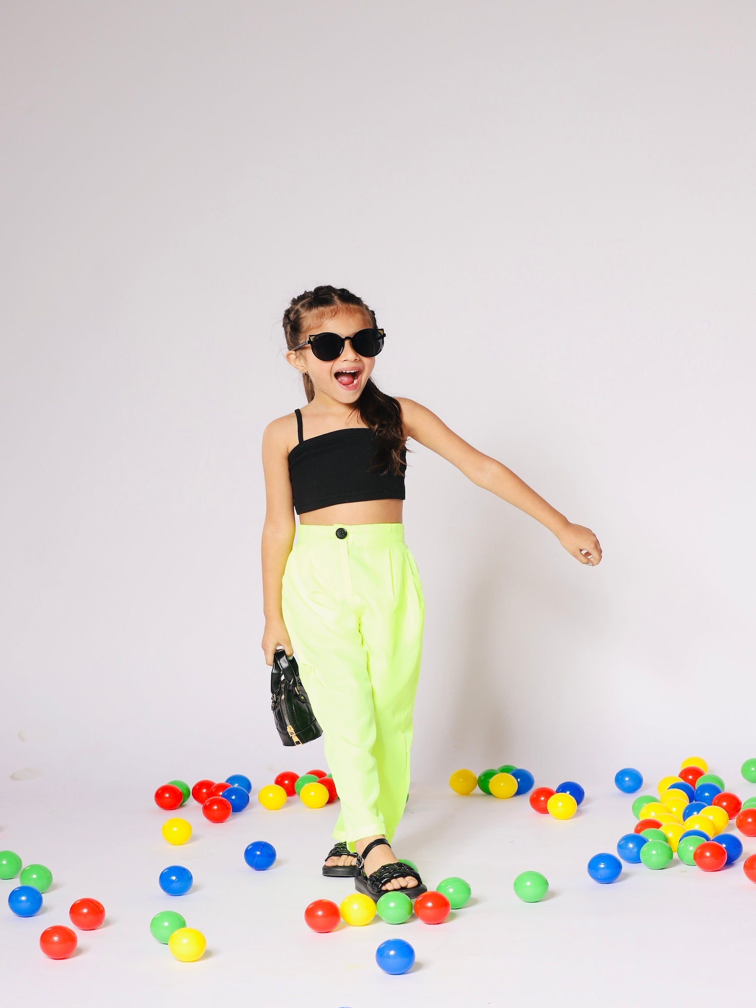 black top and neon pants girls and cute cloths