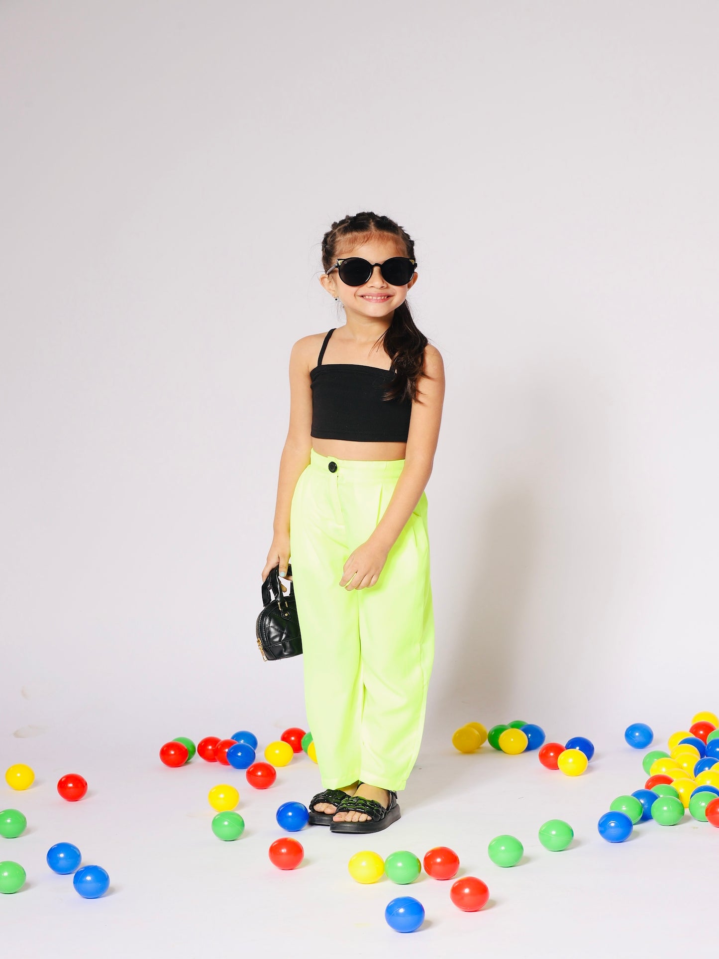 black top and neon pants girls and cute cloths