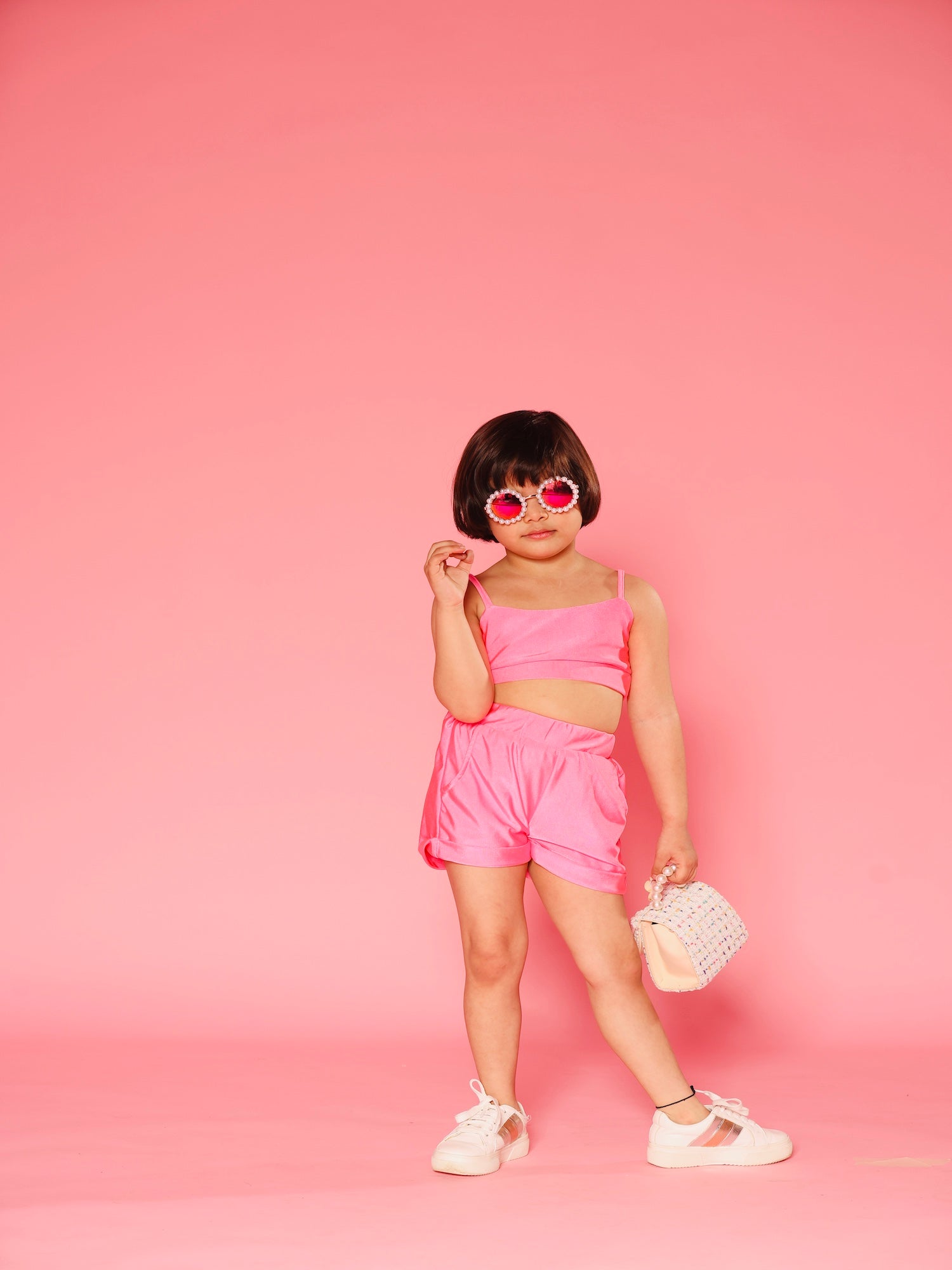 cami top and shorts summer cloths and beautiful pink colour front 